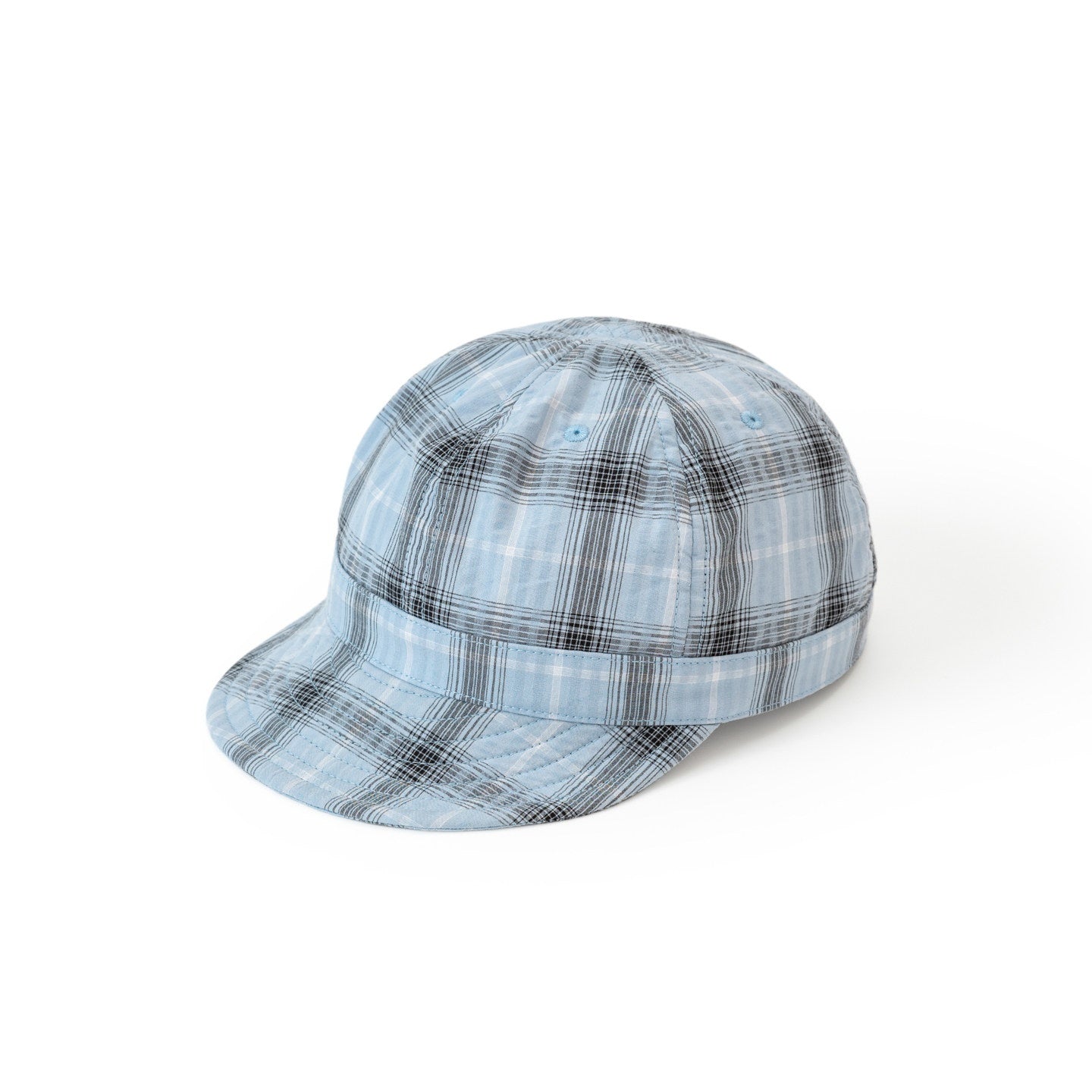 SUPERTOFU Adjustable Nylon Plaid Vintage Short Brim Round Crown Unisex Casual Hats