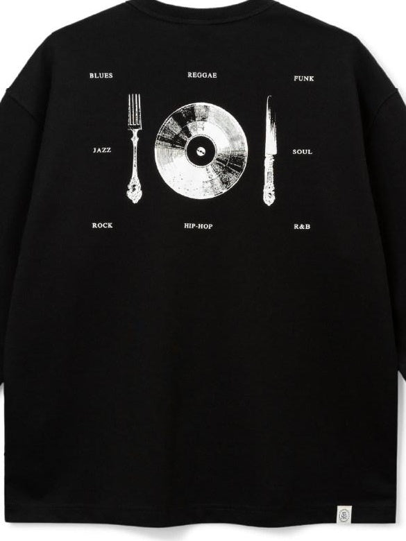 SUPERTOFU Anti Wrinkle Cotton Blend Vintage Print Loose Fit Unisex Long Sleeve T-Shirts