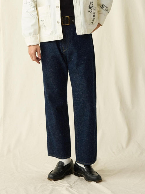 SUPERTOFU Antibacterial Cotton Hemp Mid Rise Japanese Straight Fit Everyday Straight Jeans