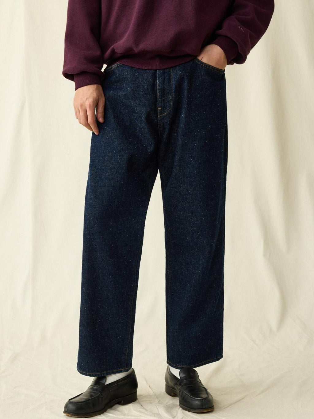 SUPERTOFU Antibacterial Cotton Hemp Mid Rise Japanese Straight Fit Everyday Straight Jeans