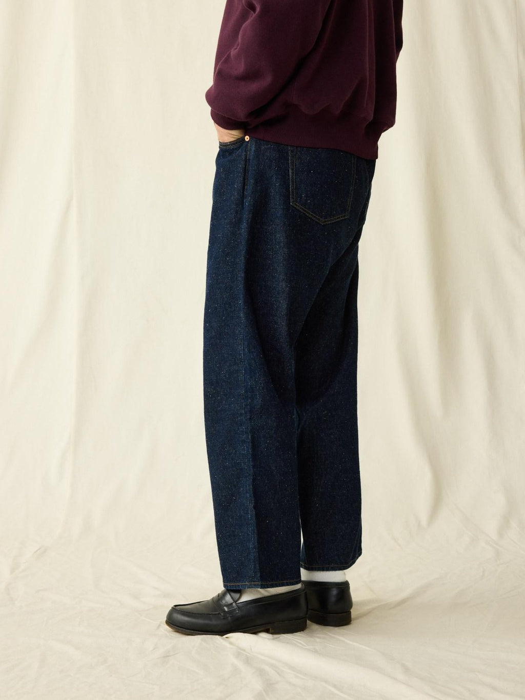 SUPERTOFU Antibacterial Cotton Hemp Mid Rise Japanese Straight Fit Everyday Straight Jeans