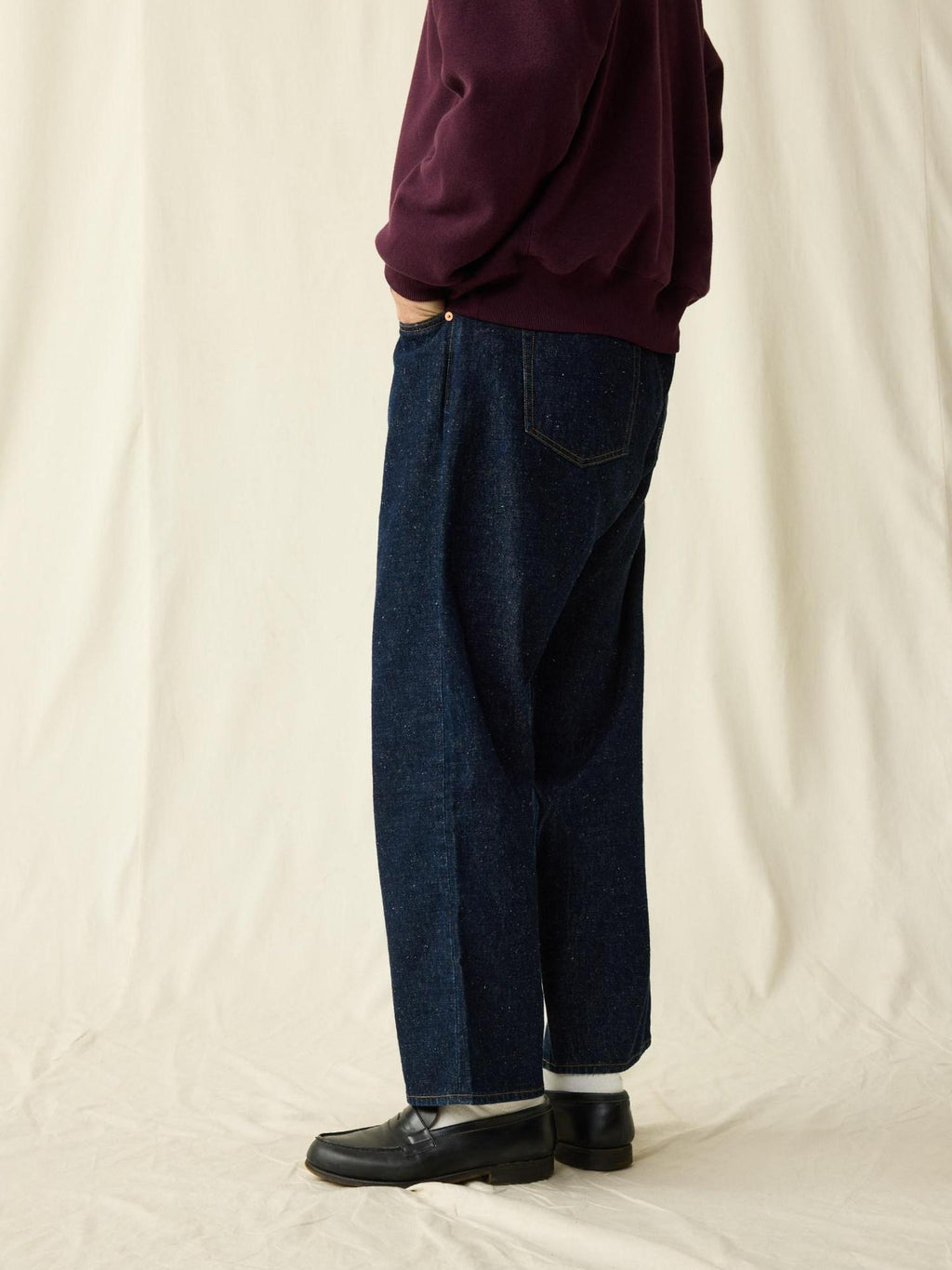 SUPERTOFU Antibacterial Cotton Hemp Mid Rise Japanese Straight Fit Everyday Straight Jeans