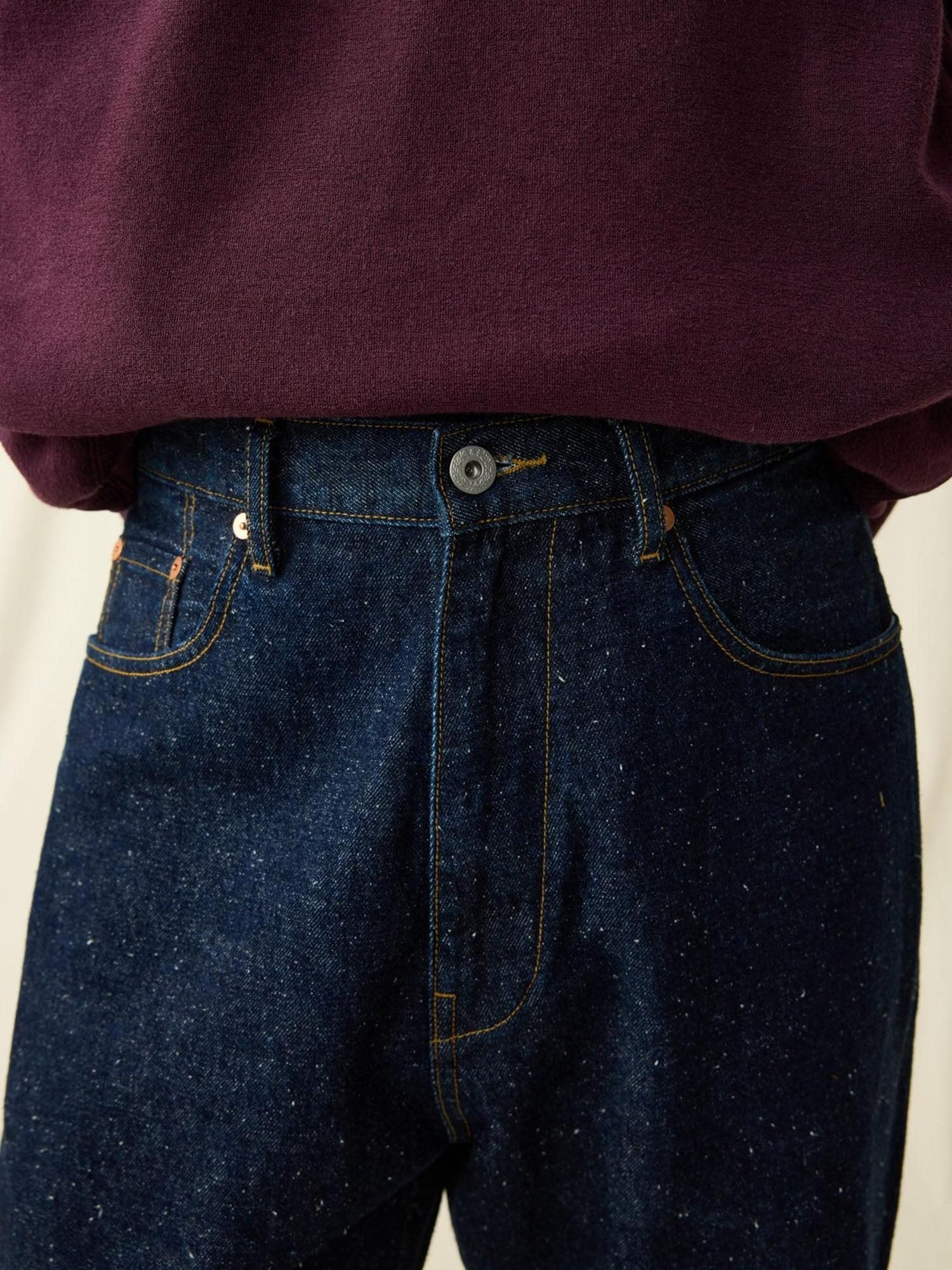 SUPERTOFU Antibacterial Cotton Hemp Mid Rise Japanese Straight Fit Everyday Straight Jeans