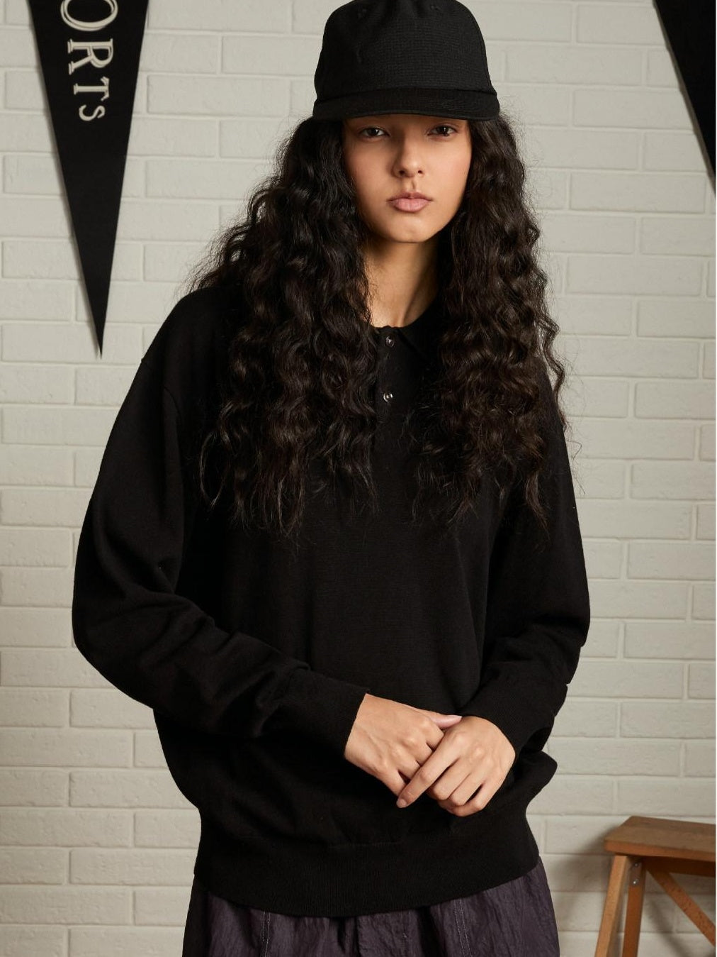 SUPERTOFU Breathable 100% Cotton Loose Fit Button Polo Unisex Casual Long Sleeve T-Shirts