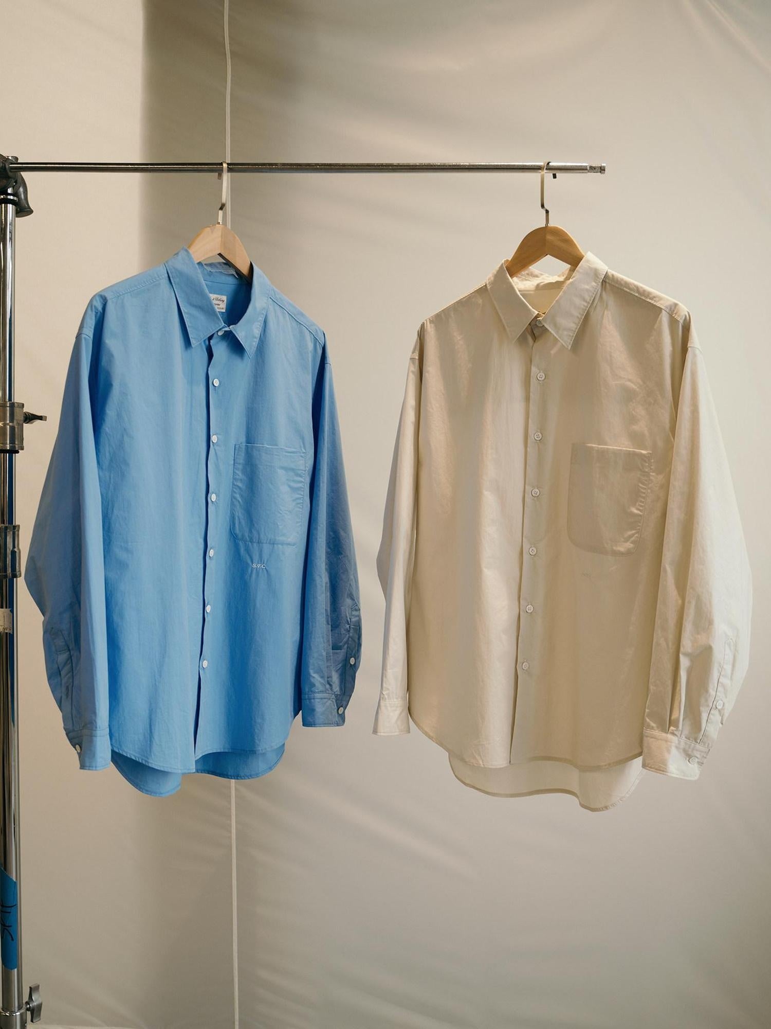 SUPERTOFU Breathable 100% Cotton Loose Fit Point Collar Button Front Unisex Shirts
