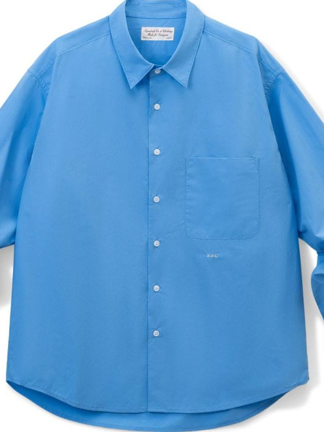 SUPERTOFU Breathable 100% Cotton Loose Fit Point Collar Button Front Unisex Shirts