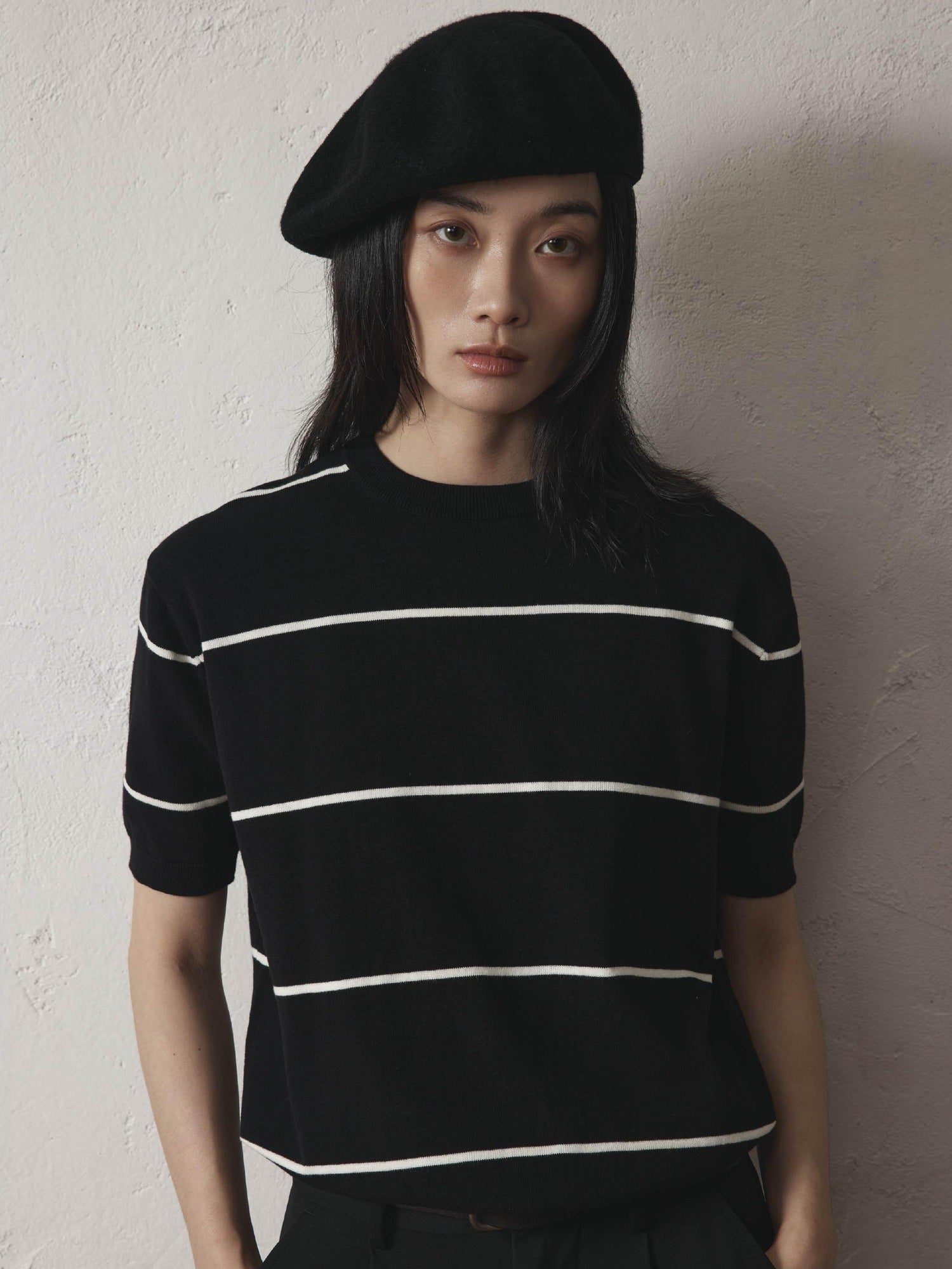 SUPERTOFU Breathable 100 Percent Cotton Striped Round Neck Unisex Short Sleeve T-Shirts