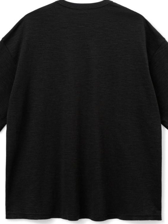 SUPERTOFU Breathable Bamboo Slub Cotton Loose Fit Unisex Crew Neck Short Sleeve T-Shirts