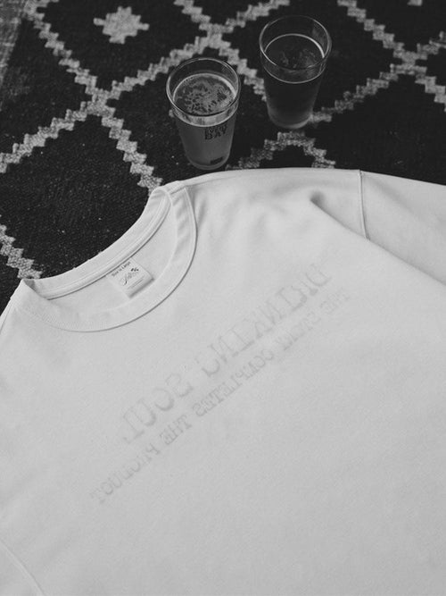 SUPERTOFU Breathable Cotton Loose Crew Unisex Letter White Short Sleeve T-Shirts