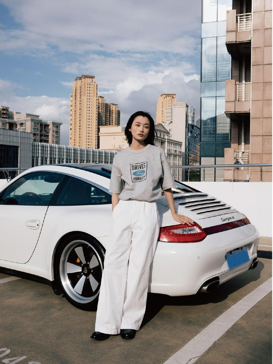 SUPERTOFU Breathable Cotton Loose Crewneck Letter Unisex Short Sleeve T-Shirts