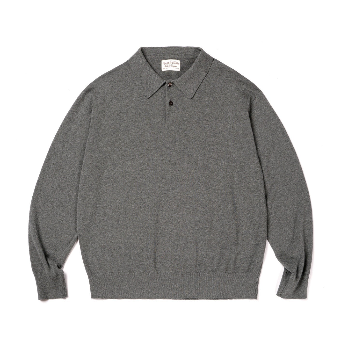 SUPERTOFU_Breathable_Cotton_Loose_Fit_Button_Collar_Unisex_Black_Long_Sleeve_T-Shirts_MISSTT