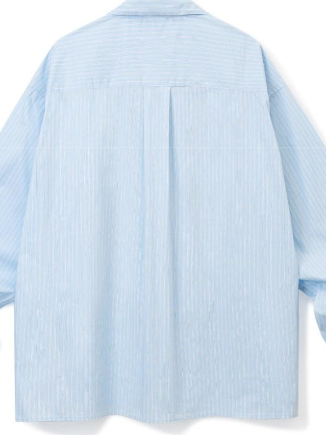 SUPERTOFU Breathable Cotton Loose Fit Vintage Cuban Collar Striped Cardigan Unisex Shirts