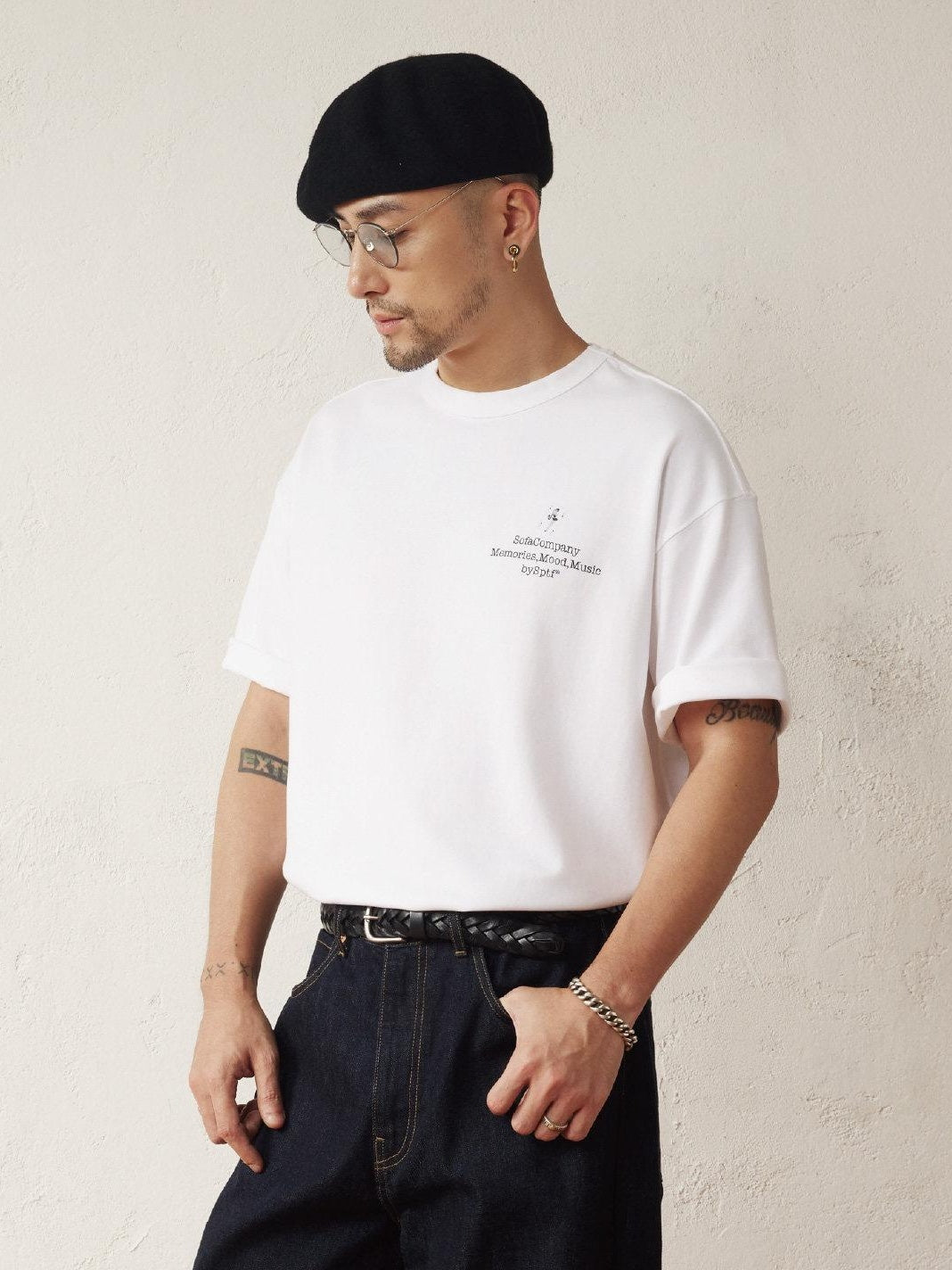 SUPERTOFU Breathable Cotton Loose Vintage Round Neck Unisex Short Sleeve T-Shirts
