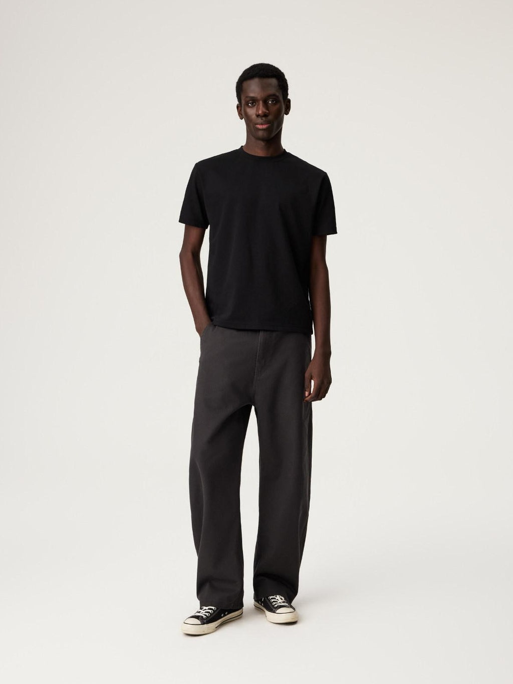 SUPERTOFU Breathable Cotton Lyocell Relaxed Curved Leg Button Fly Chinos