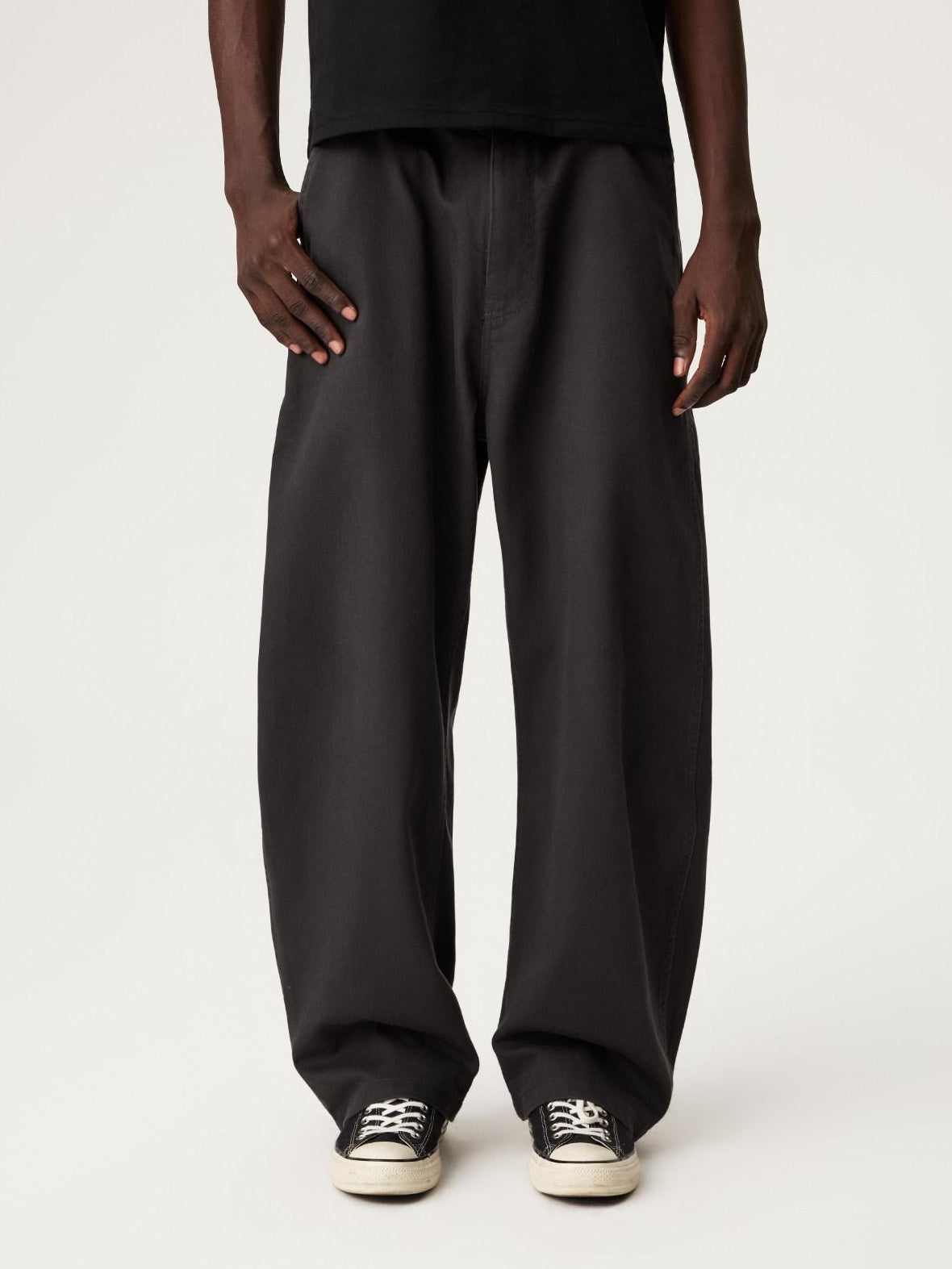 SUPERTOFU Breathable Cotton Lyocell Relaxed Curved Leg Button Fly Chinos