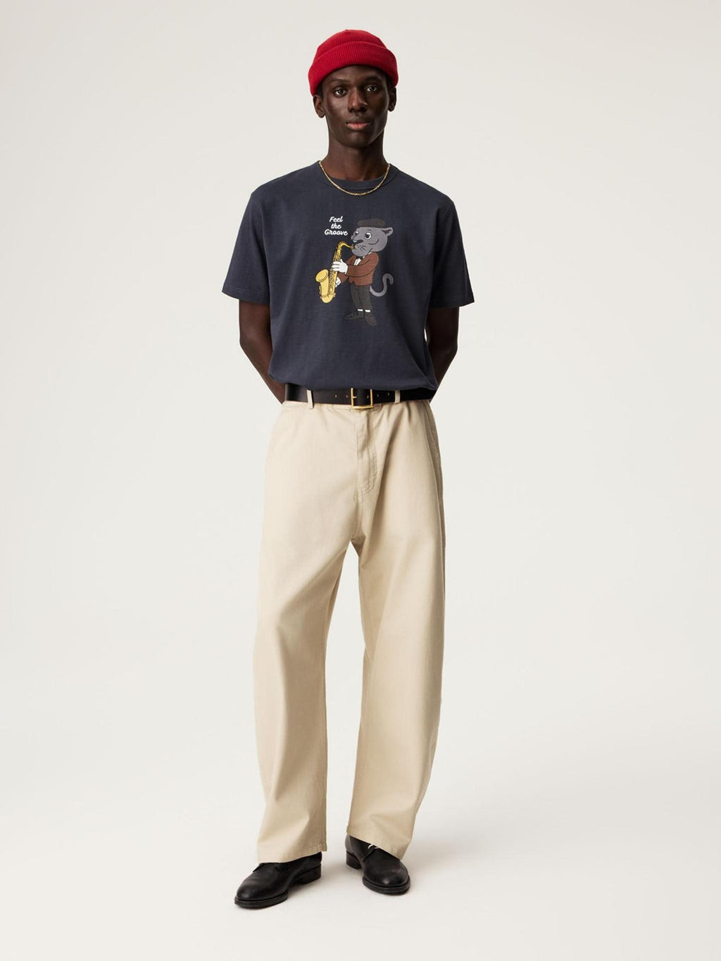SUPERTOFU Breathable Cotton Lyocell Relaxed Curved Leg Button Fly Chinos