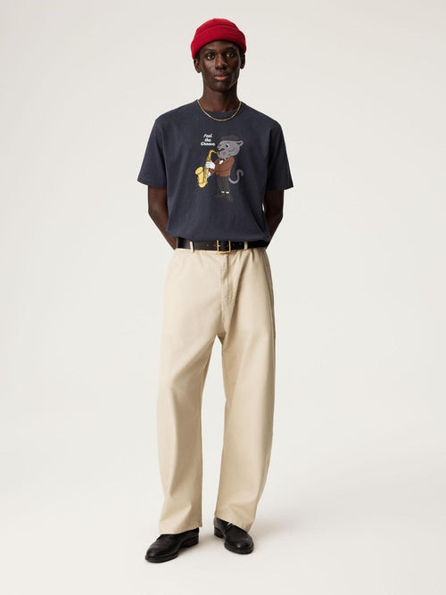 SUPERTOFU Breathable Cotton Lyocell Relaxed Curved Leg Button Fly Chinos