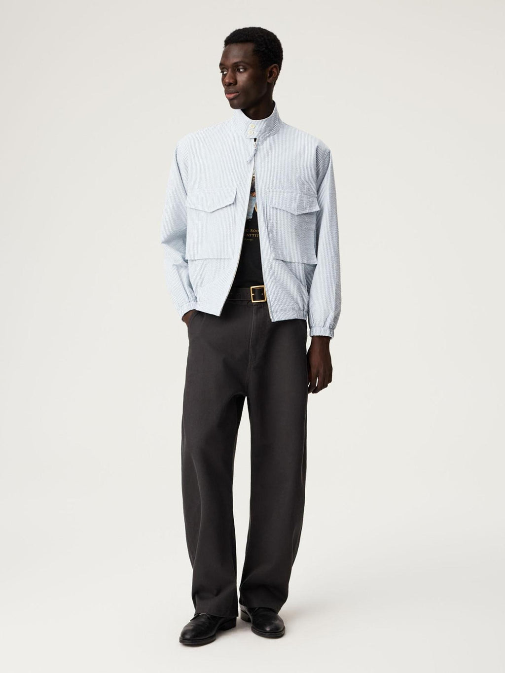 SUPERTOFU Breathable Cotton Lyocell Relaxed Curved Leg Button Fly Chinos