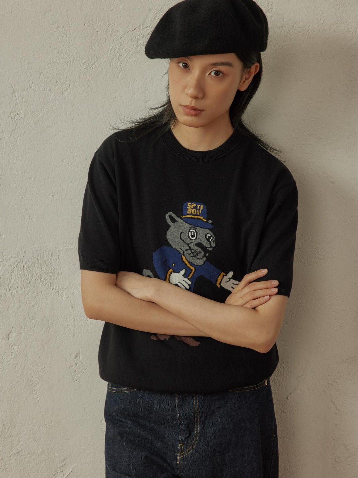 SUPERTOFU Breathable Cotton Slim Round Neck Unisex Vintage Print Short Sleeve T-Shirts