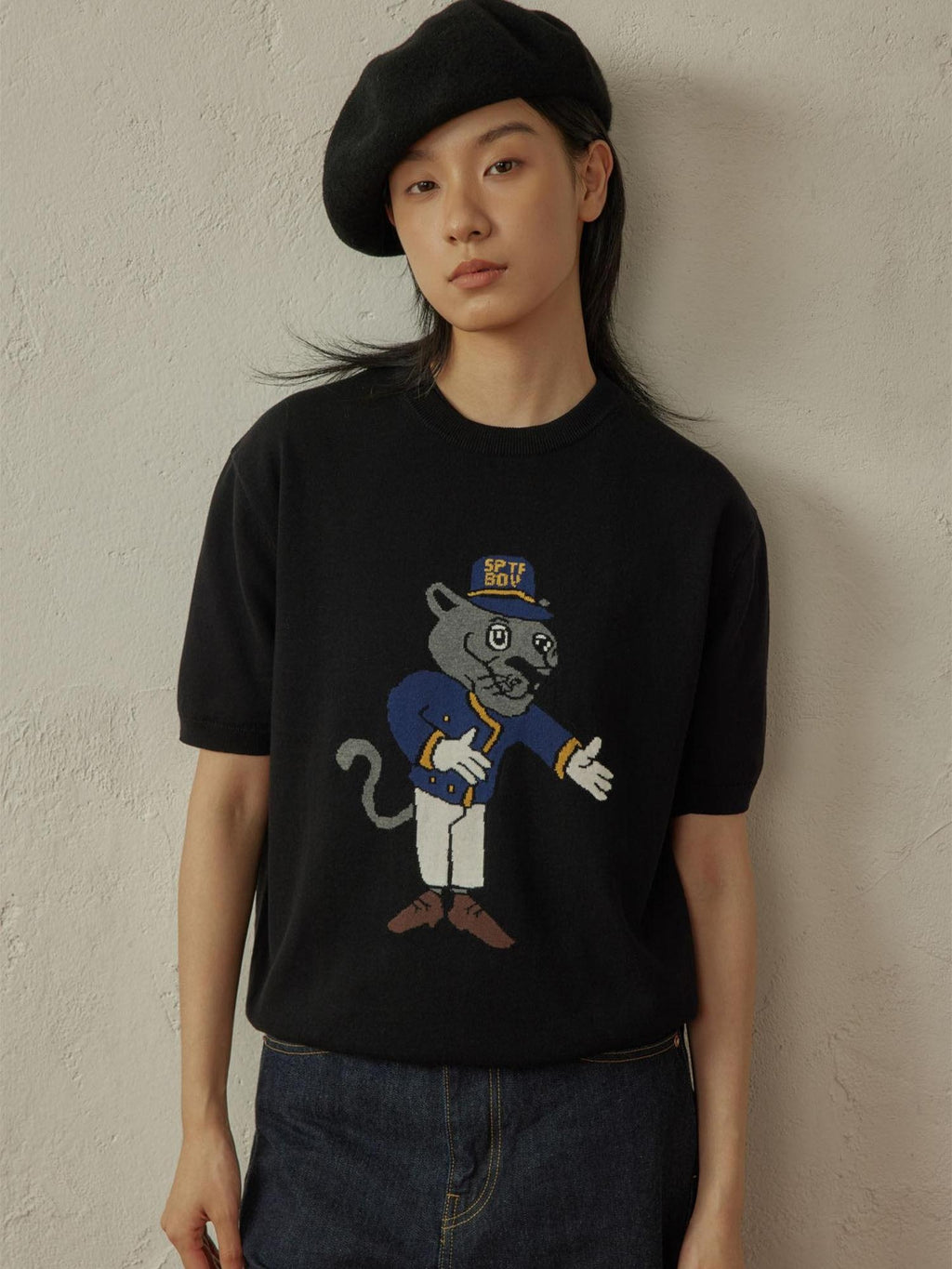 SUPERTOFU Breathable Cotton Slim Round Neck Unisex Vintage Print Short Sleeve T-Shirts