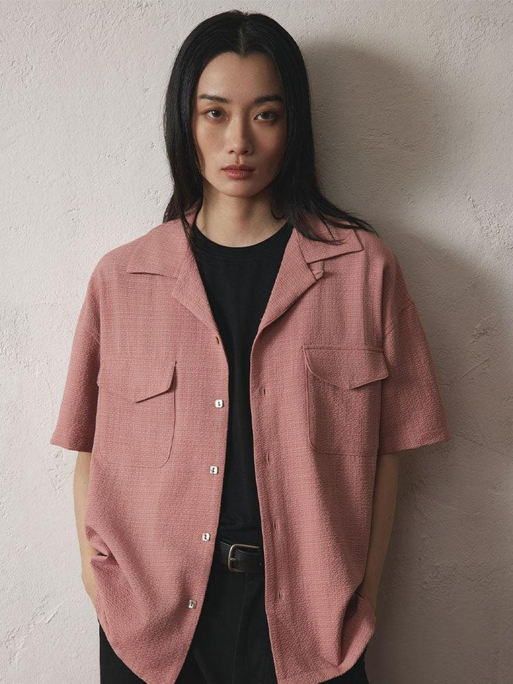 SUPERTOFU Breathable Lightweight Vintage Cuban Collar Loose Fit Unisex Polyester Shirts