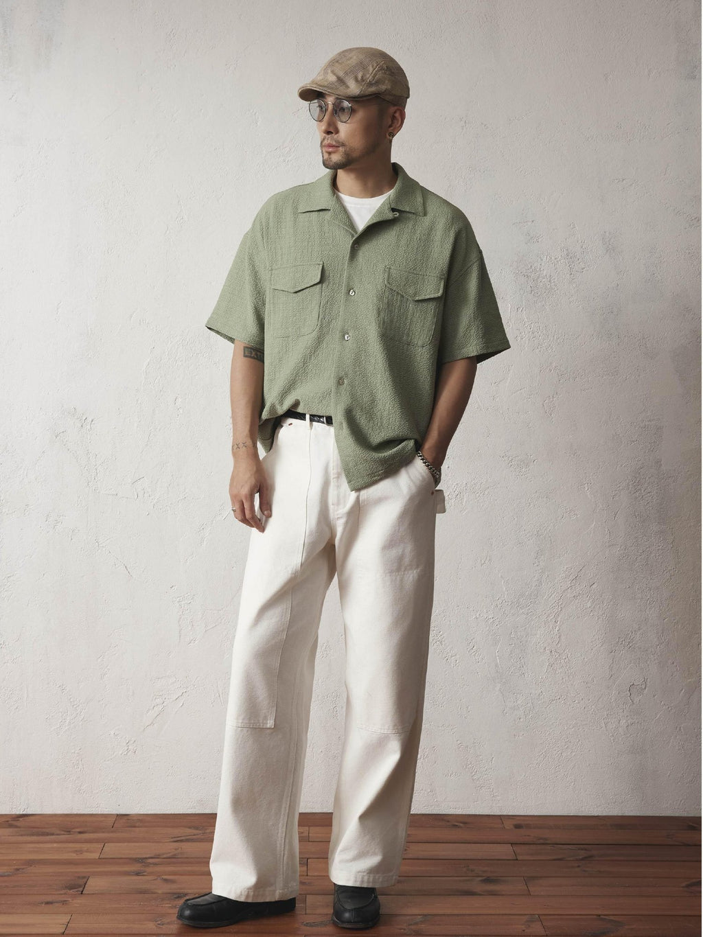 SUPERTOFU Breathable Lightweight Vintage Cuban Collar Loose Fit Unisex Polyester Shirts