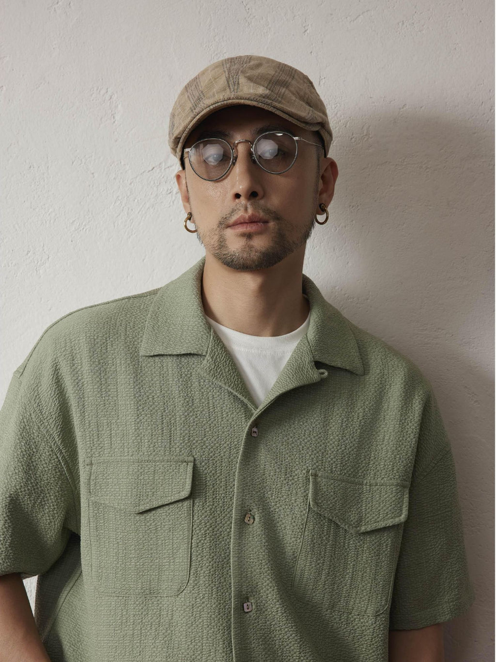 SUPERTOFU Breathable Lightweight Vintage Cuban Collar Loose Fit Unisex Polyester Shirts