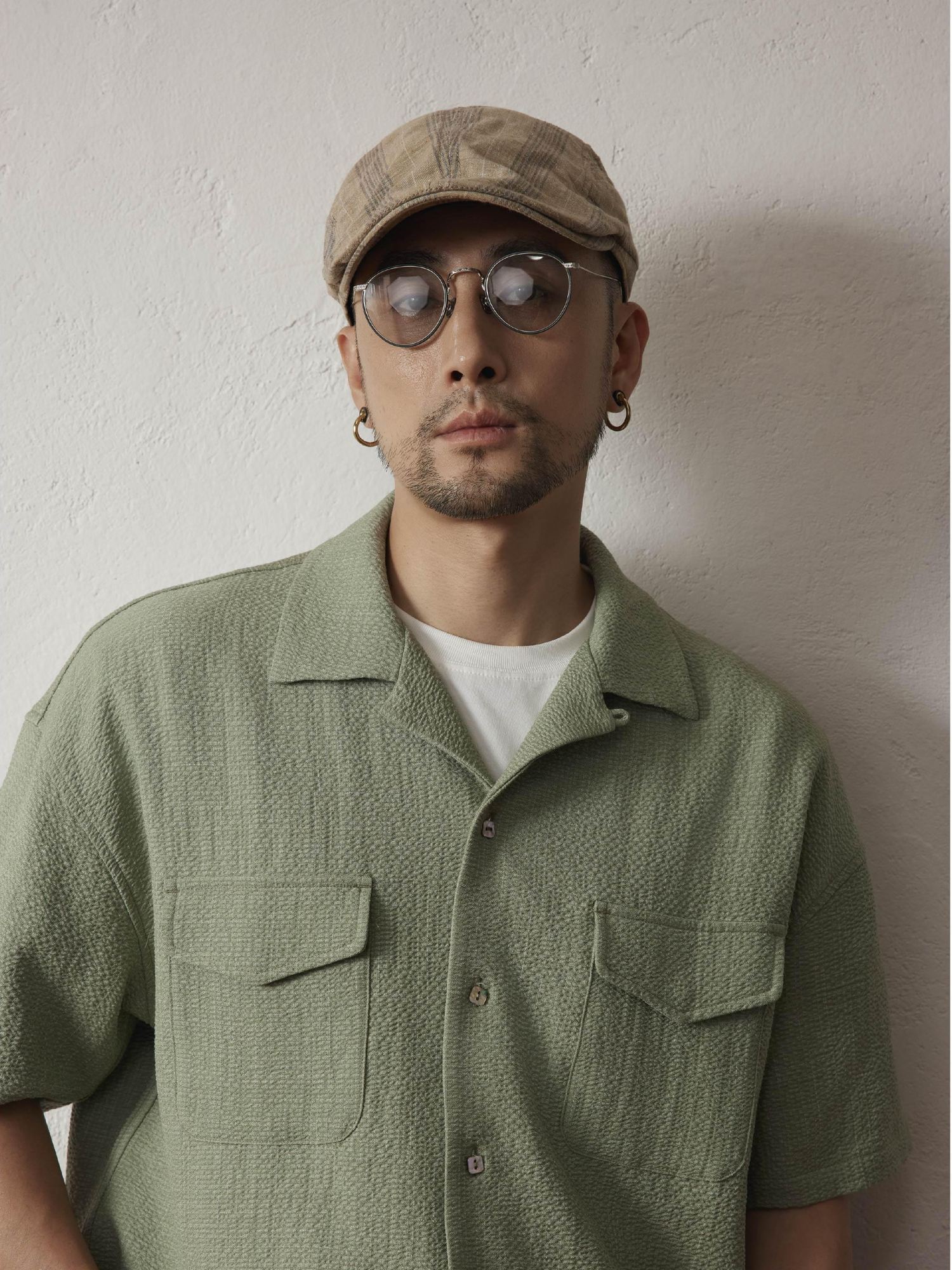 SUPERTOFU Breathable Lightweight Vintage Cuban Collar Loose Fit Unisex Polyester Shirts