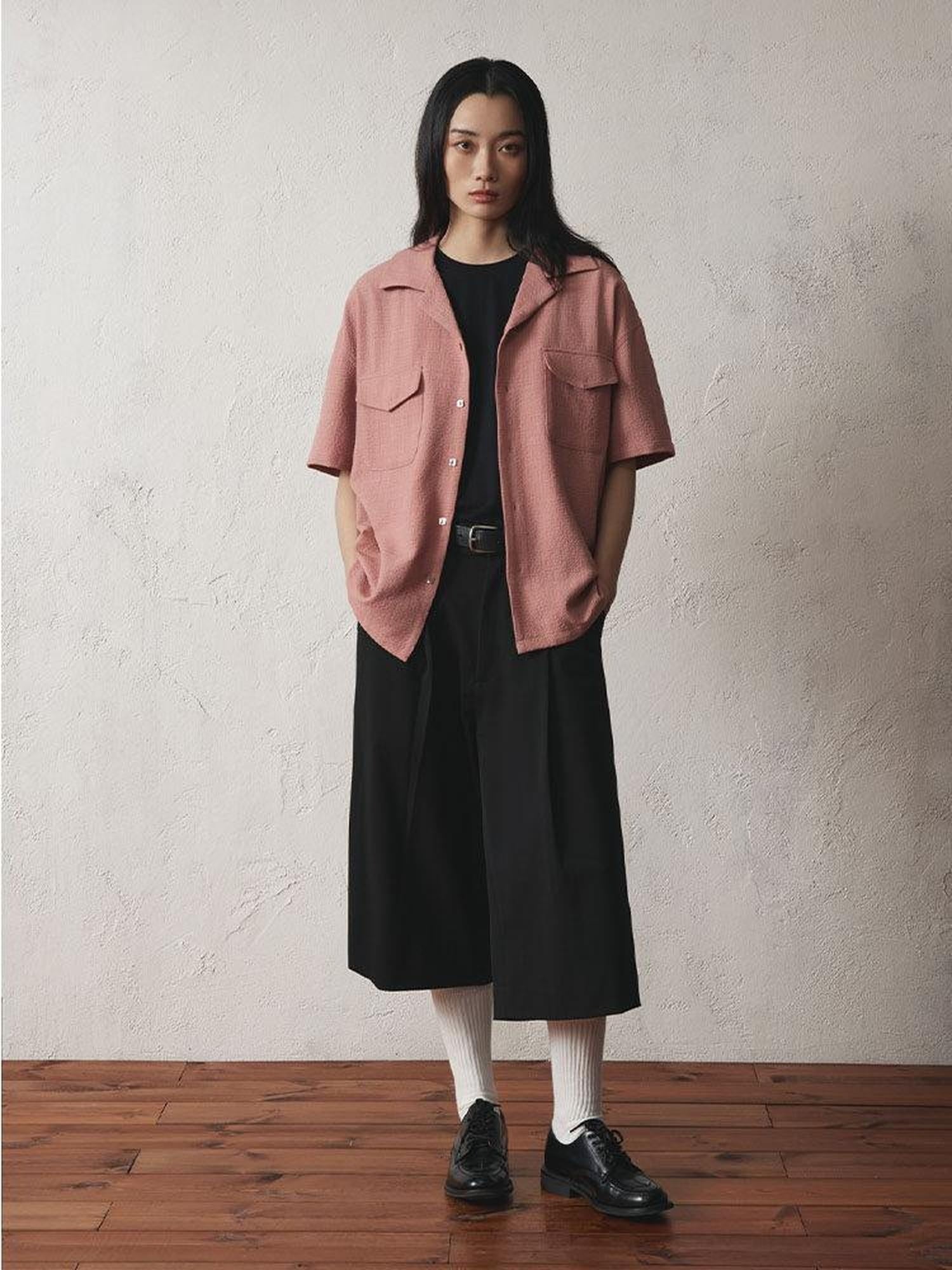 SUPERTOFU Breathable Lightweight Vintage Cuban Collar Loose Fit Unisex Polyester Shirts