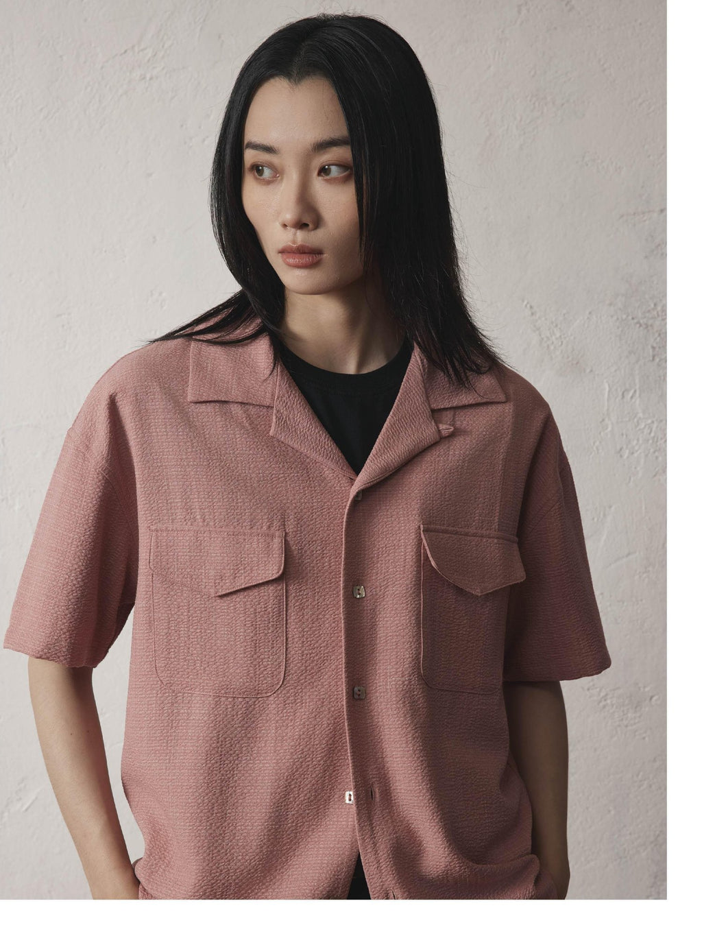 SUPERTOFU Breathable Lightweight Vintage Cuban Collar Loose Fit Unisex Polyester Shirts