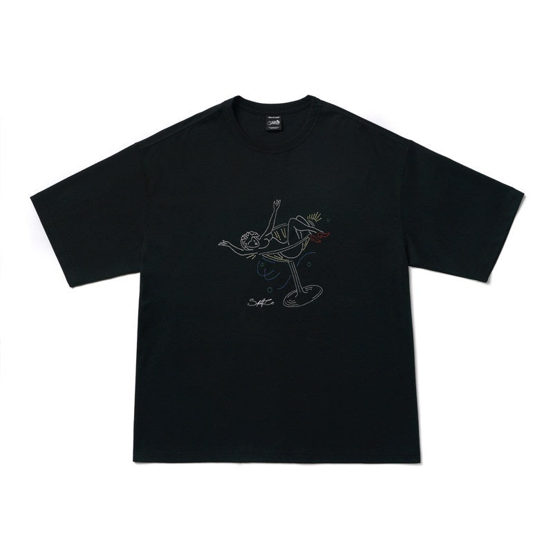 SUPERTOFU Breathable Loose Fit Character Print Cotton Short Sleeve T-Shirts
