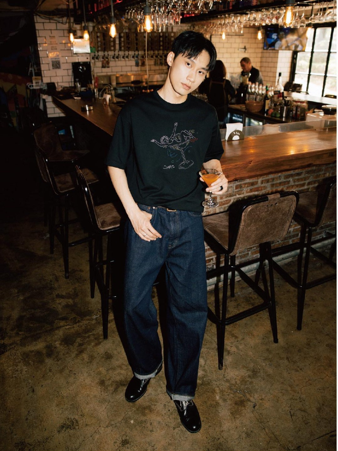 SUPERTOFU Breathable Loose Fit Character Print Cotton Short Sleeve T-Shirts