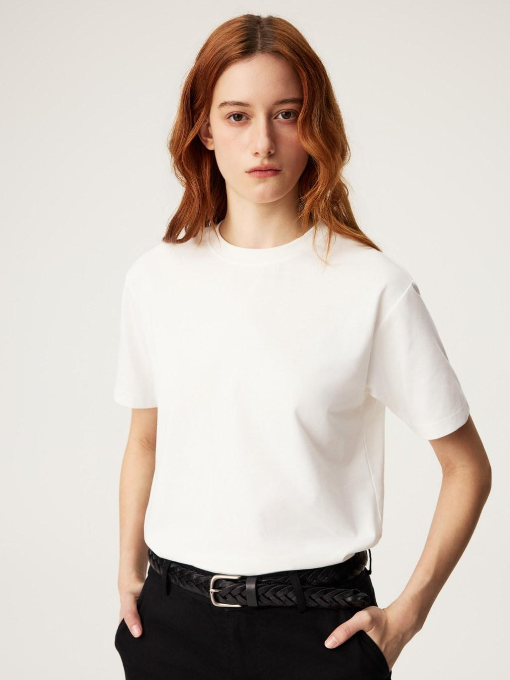 SUPERTOFU Breathable Lyocell Cotton Minimalist Crew Neck Unisex Short Sleeve T-Shirts