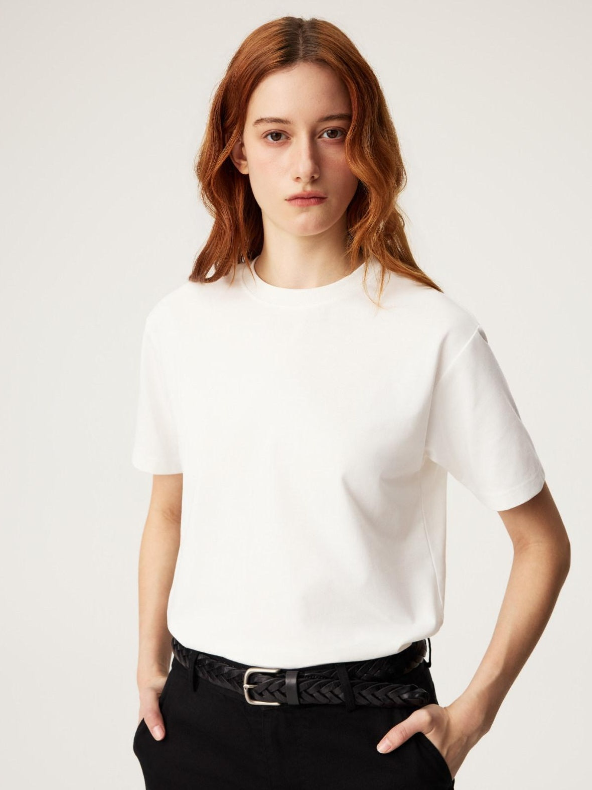 SUPERTOFU Breathable Lyocell Cotton Minimalist Crew Neck Unisex Short Sleeve T-Shirts