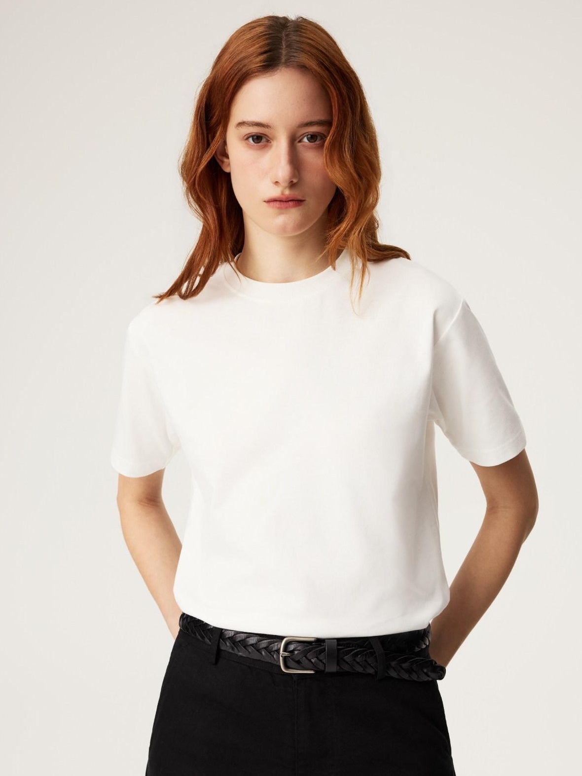 SUPERTOFU Breathable Lyocell Cotton Minimalist Crew Neck Unisex Short Sleeve T-Shirts