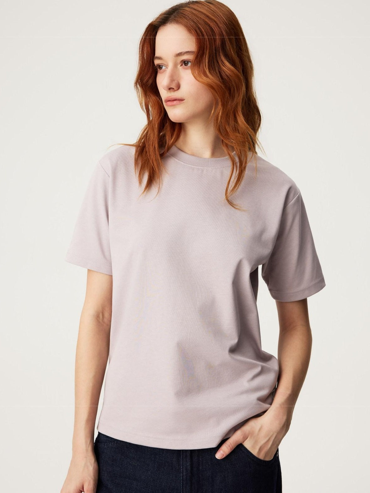 SUPERTOFU Breathable Lyocell Cotton Minimalist Crew Neck Unisex Short Sleeve T-Shirts