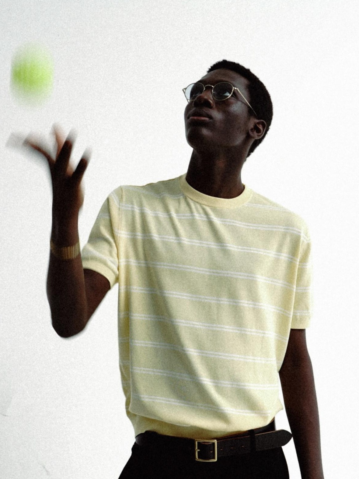 SUPERTOFU Breathable Moisture Wicking Modal Cotton Striped Knit Short Sleeve T-Shirts