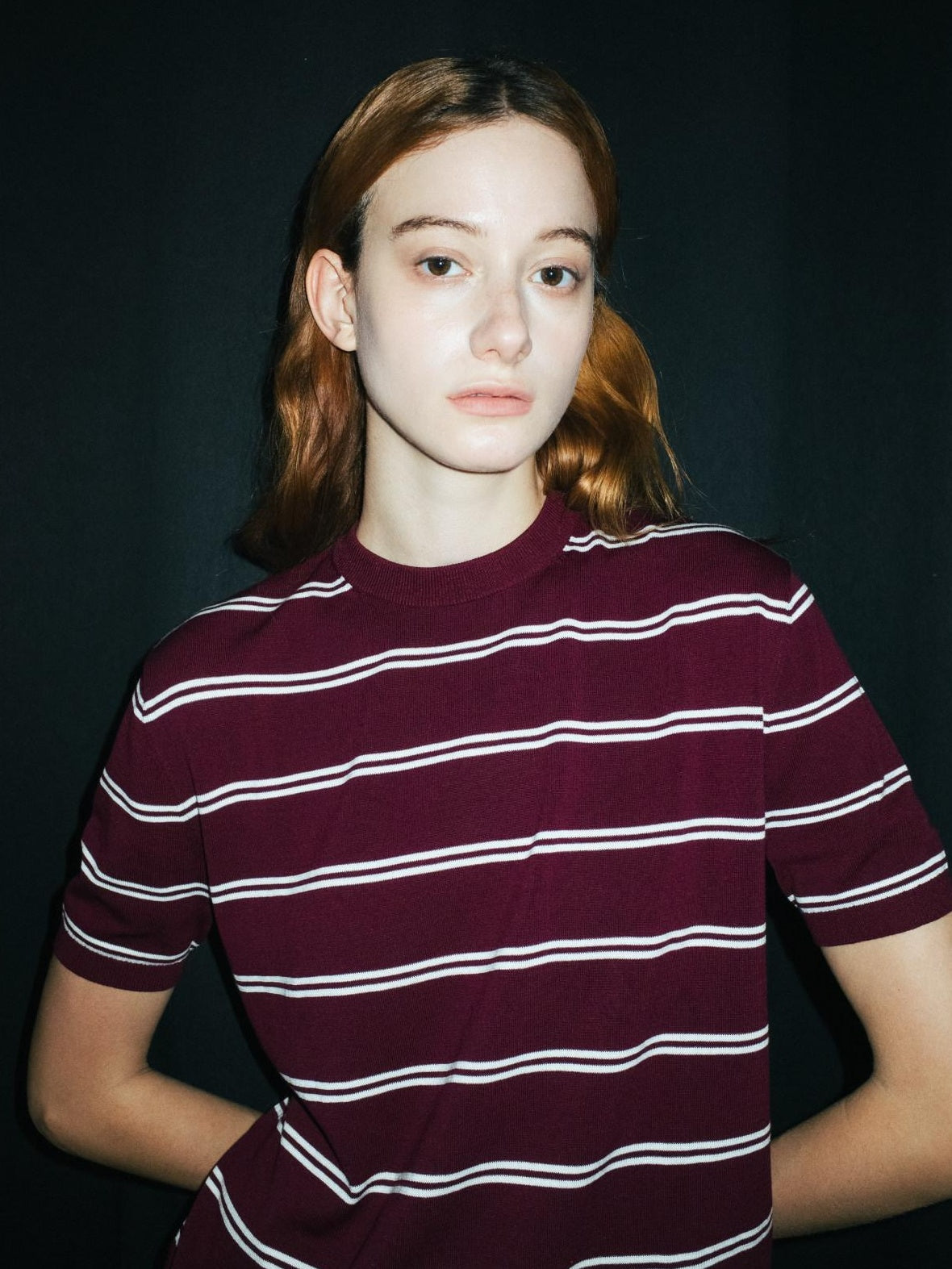 SUPERTOFU Breathable Moisture Wicking Modal Cotton Striped Knit Short Sleeve T-Shirts