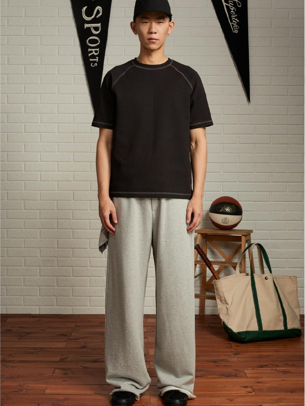 SUPERTOFU Breathable Polyester Loose Japanese Unisex Crew Neck Solid Short Sleeve T-Shirts