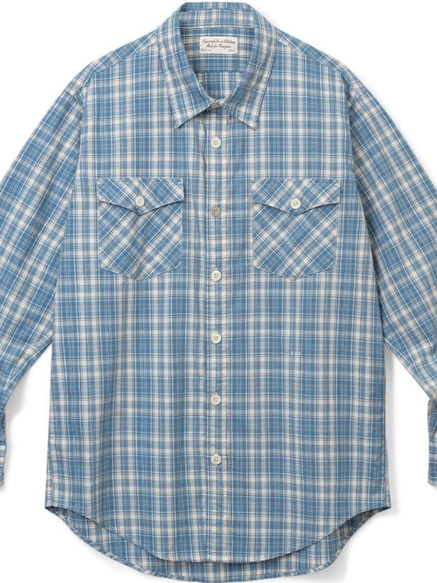SUPERTOFU Breathable Pure Cotton Pocket Cuban Collar Loose Vintage Plaid Unisex Shirts