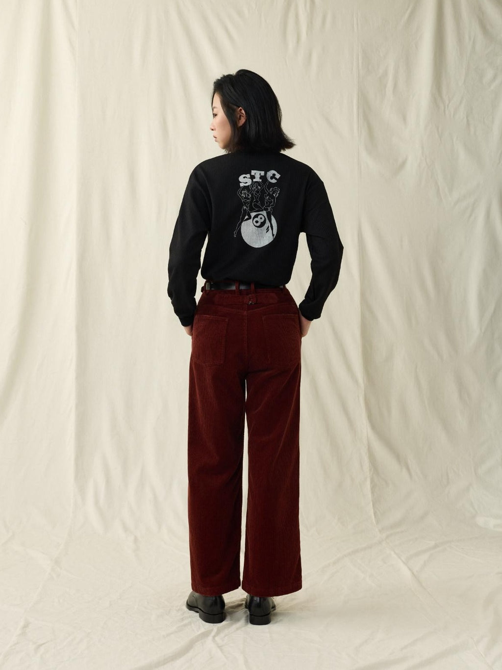 SUPERTOFU Breathable Skin Friendly Vintage Print Henley Collar Unisex Long Sleeve T-Shirts