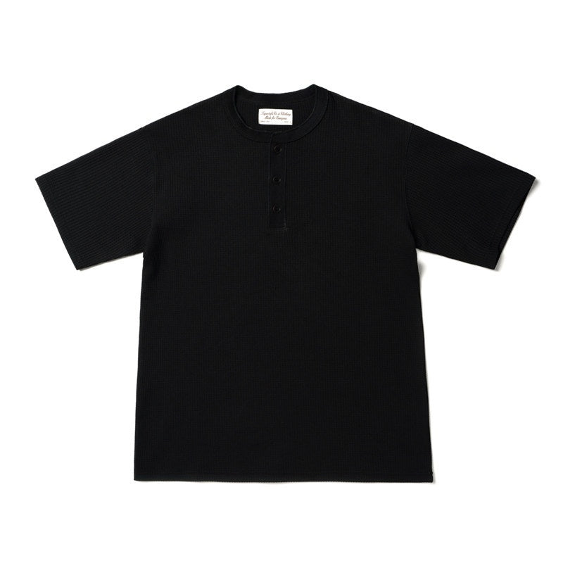 SUPERTOFU_Breathable_Vintage_Henley_Relaxed_Fit_Unisex_Solid_Poly_Short_Sleeve_T-Shirts_MISSTT