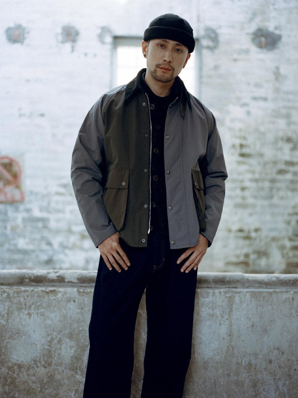 SUPERTOFU Breathable Vintage Oversized Collared Unisex Olive Polyester Lightweight Jackets