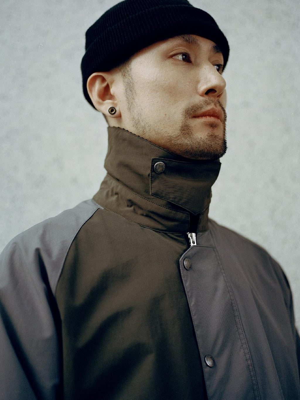 SUPERTOFU Breathable Vintage Oversized Collared Unisex Olive Polyester Lightweight Jackets
