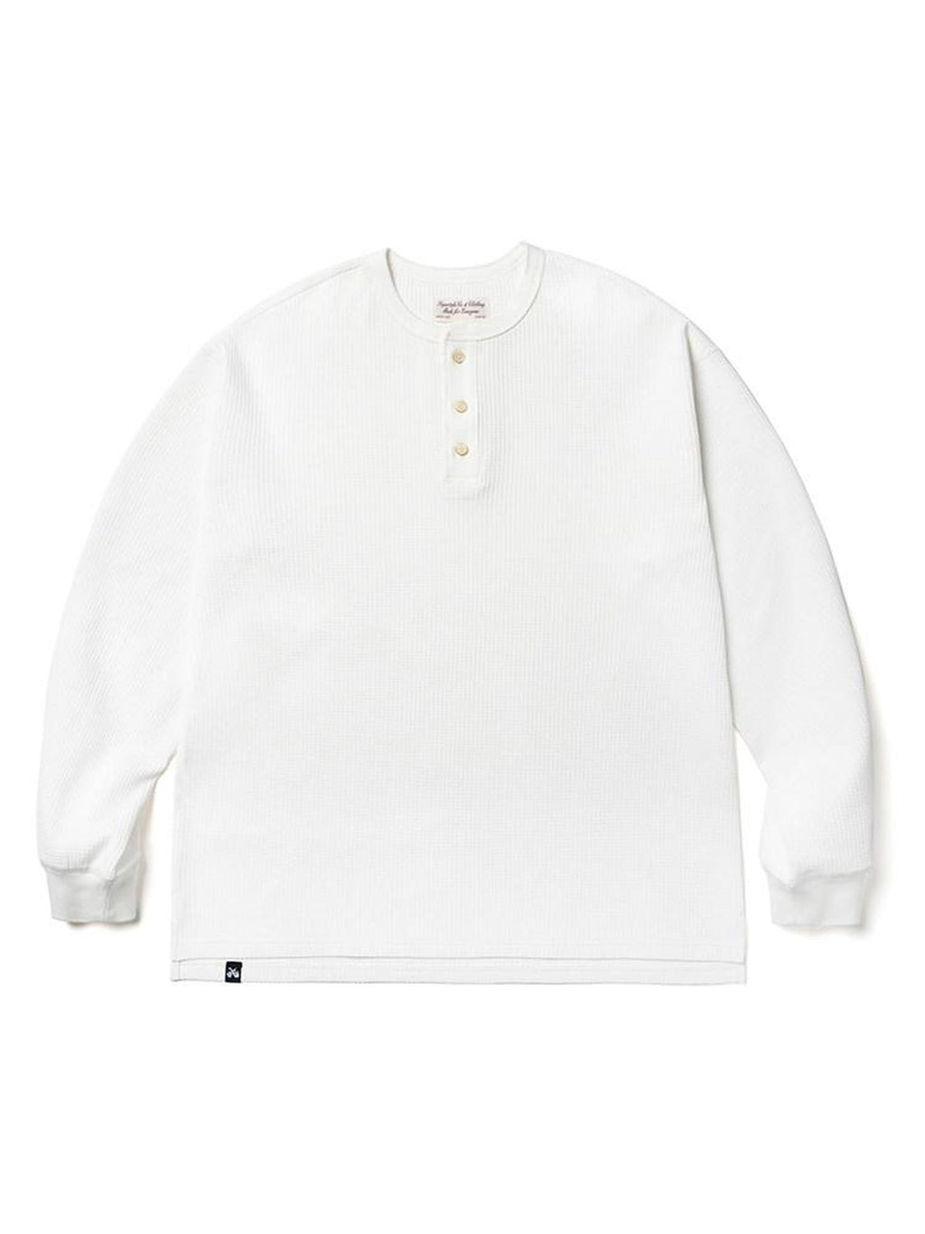 SUPERTOFU Breathable Wrinkle Free Loose Henley Unisex Polyester Solid Long Sleeve T-Shirts