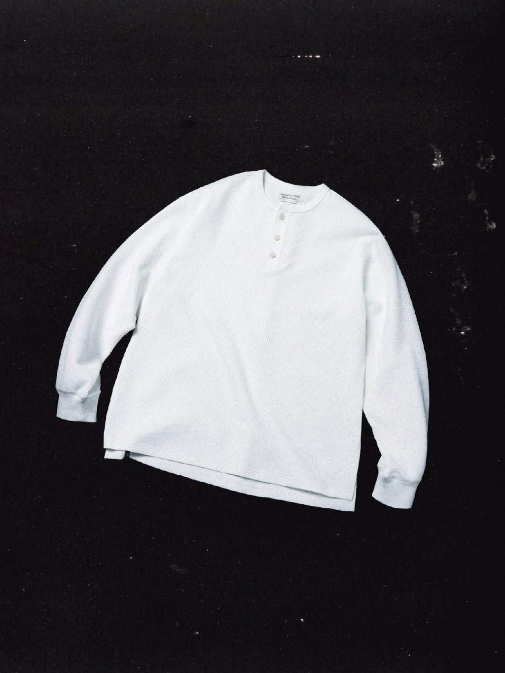 SUPERTOFU Breathable Wrinkle Free Loose Henley Unisex Polyester Solid Long Sleeve T-Shirts