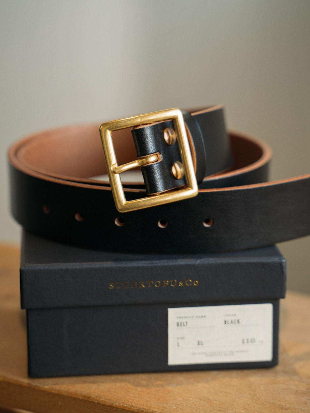SUPERTOFU Classic Black Minimalist Adjustable Fit Unisex Two Sizes 103Cm 110Cm Belts