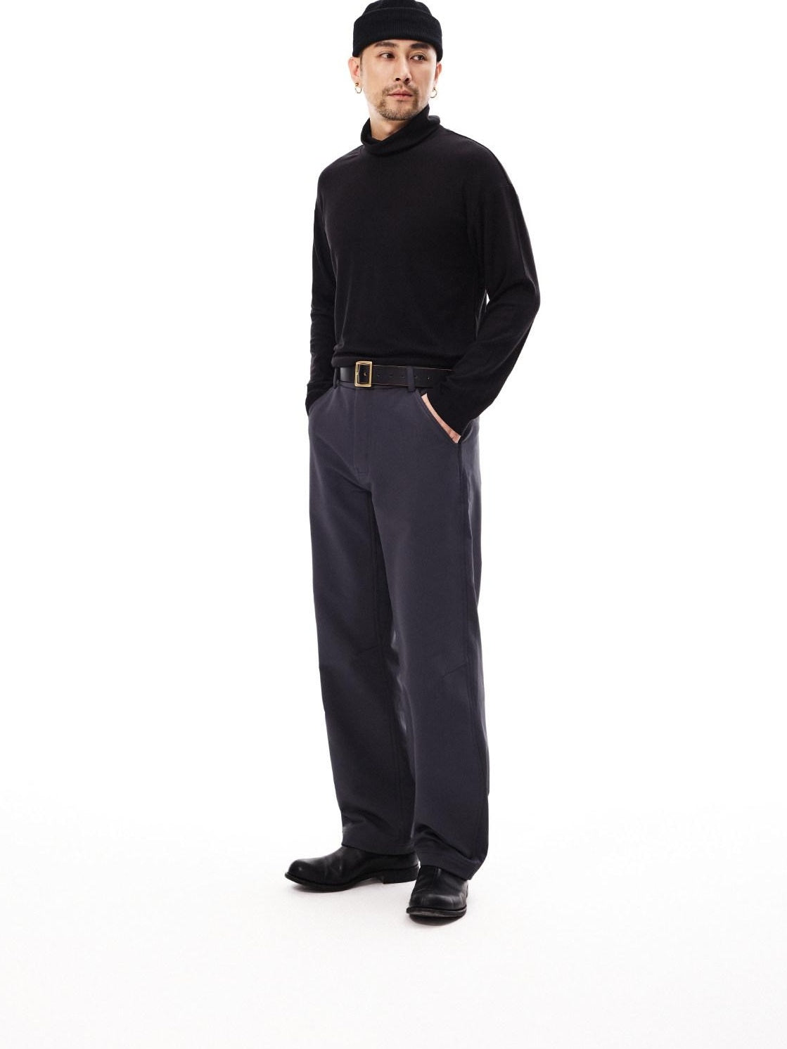 SUPERTOFU Classic Black Minimalist Adjustable Fit Unisex Two Sizes 103Cm 110Cm Belts