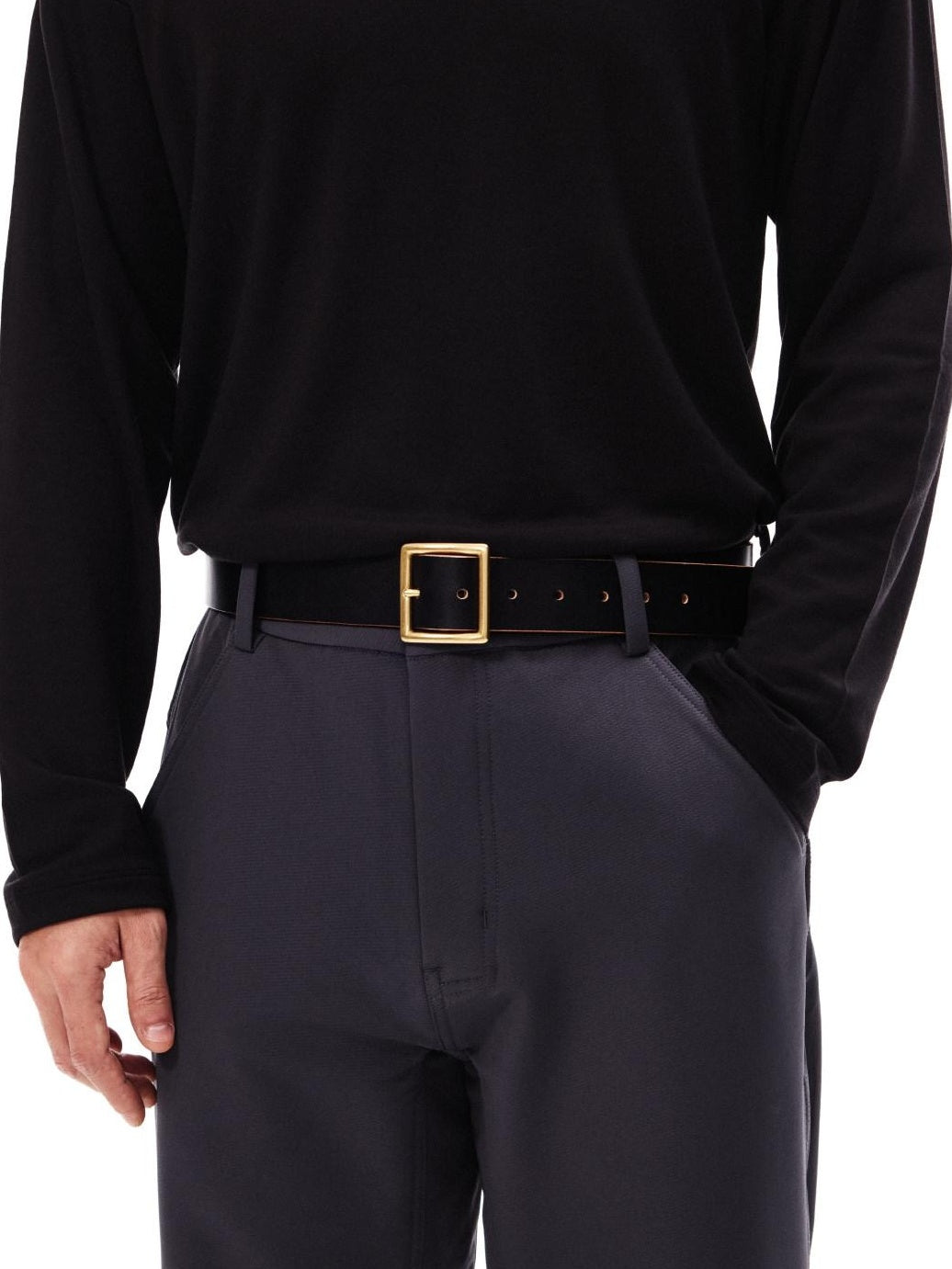 SUPERTOFU Classic Black Minimalist Adjustable Fit Unisex Two Sizes 103Cm 110Cm Belts