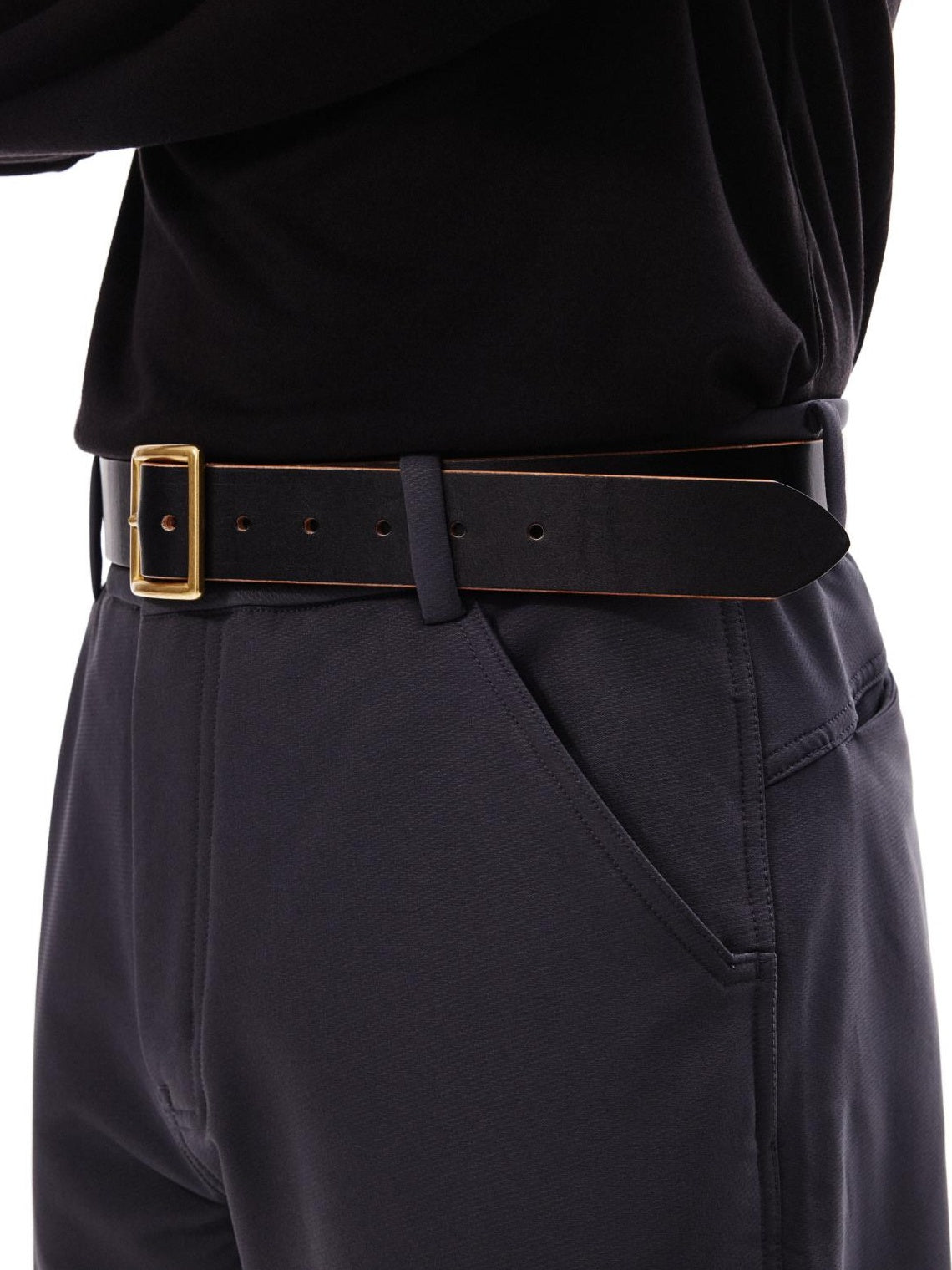 SUPERTOFU Classic Black Minimalist Adjustable Fit Unisex Two Sizes 103Cm 110Cm Belts